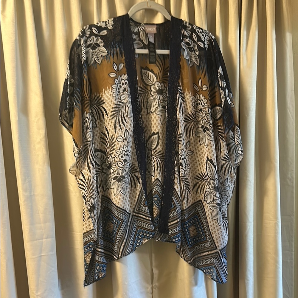 Chicos OS Floral Kimono Cardigan